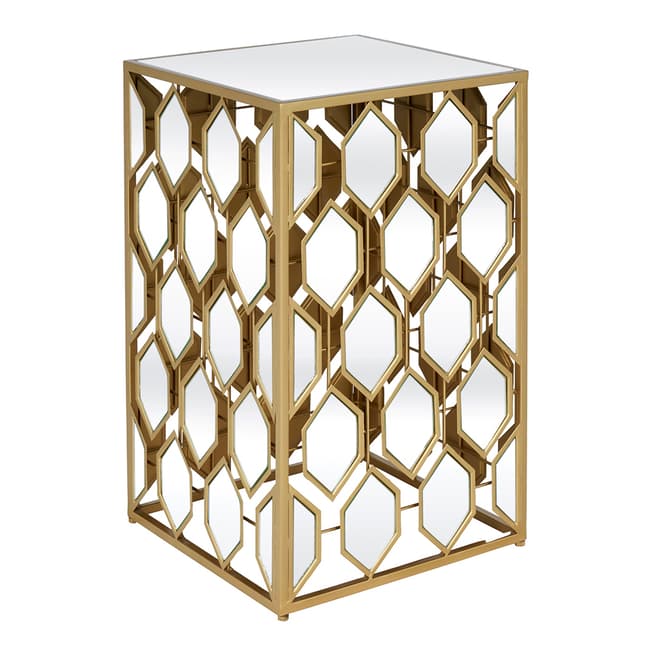 Serene Furnishings Hyderabad Gold Mirrored Large Side Table