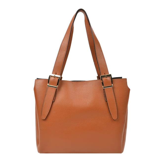 Renata Corsi Cognac Leather Tote Bag