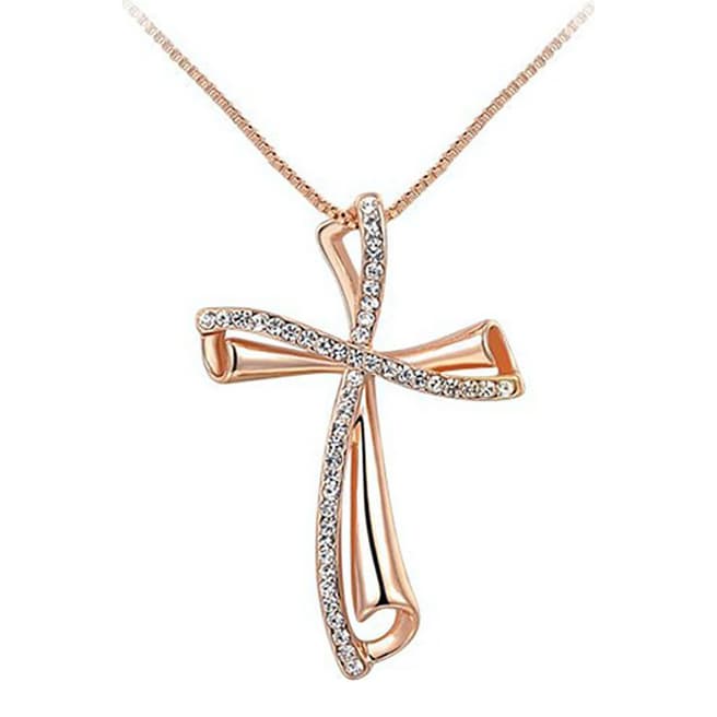 Ma Petite Amie Rose Gold Plated Cross Necklace