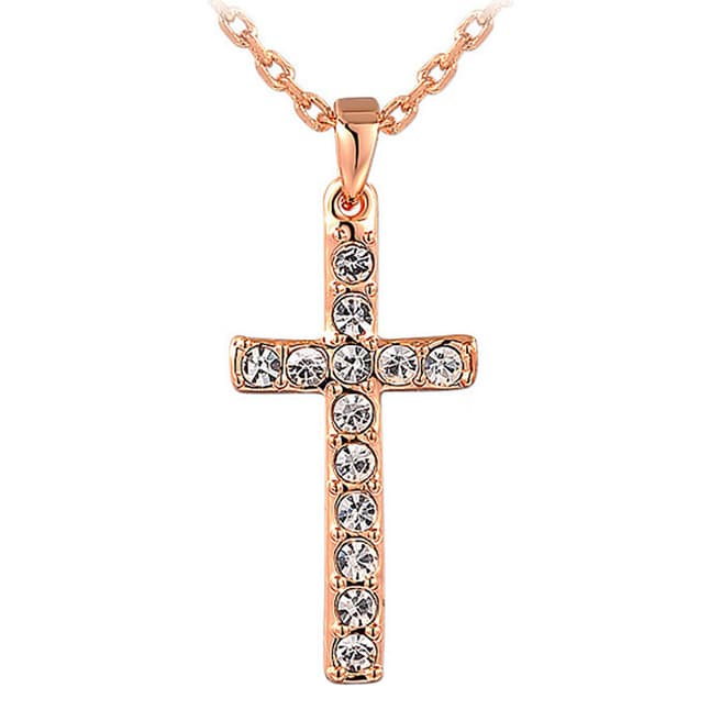 Ma Petite Amie Rose Gold Plated Cross Necklace