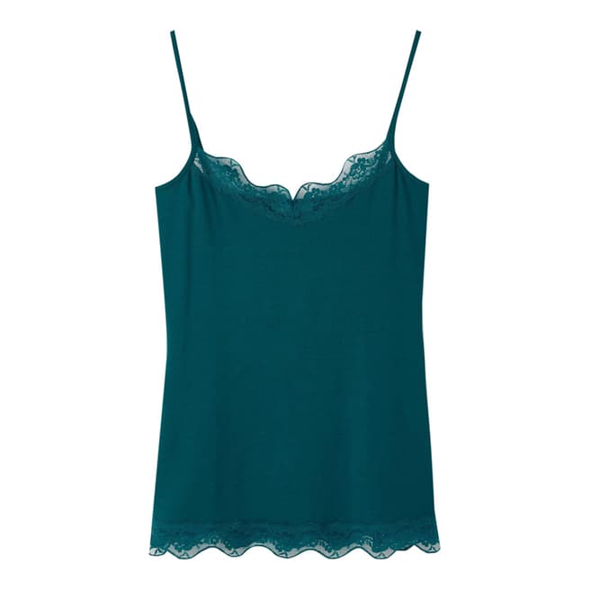 Pure Collection Teal Lace Jersey Camisole