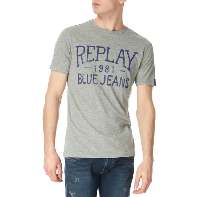 Replay Grey Vintage Jeans Logo T-Shirt