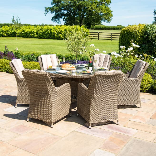 Maze SAVE £350  - Winchester 6 Seat Round Ice Bucket Dining Set with Venice Chairs Lazy Susan