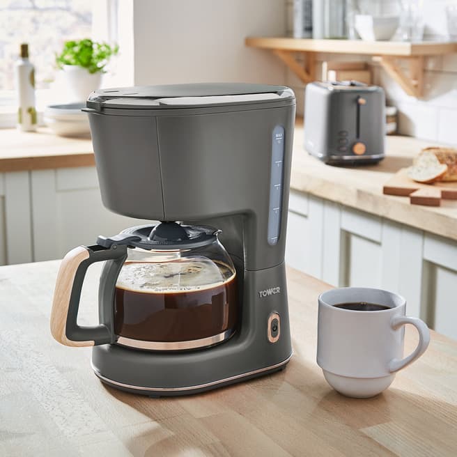 Tower Grey Scandi Coffee Maker, 900W