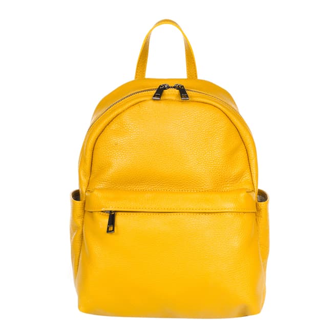 Massimo Castelli Yellow Leather Backpack