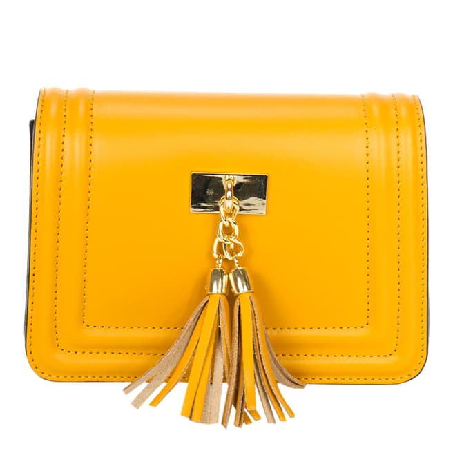 Giorgio Costa Yellow Leather Crossbody Bag