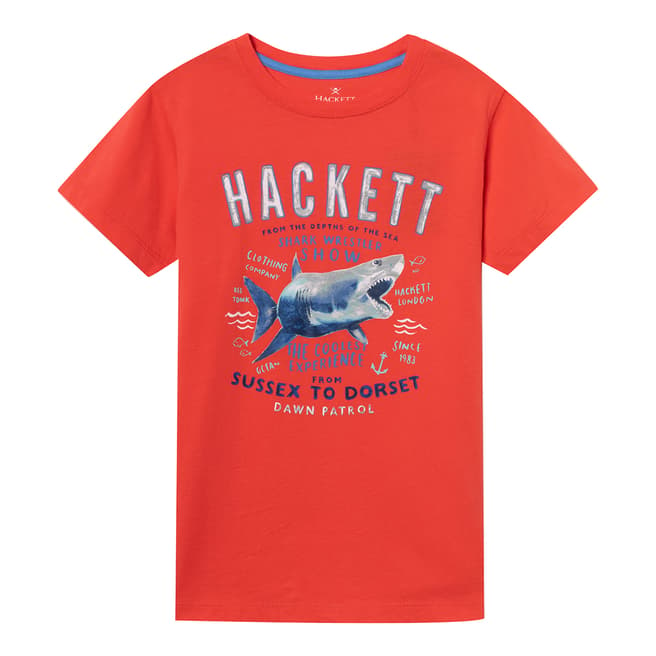 Hackett London Red Shark Print Tee