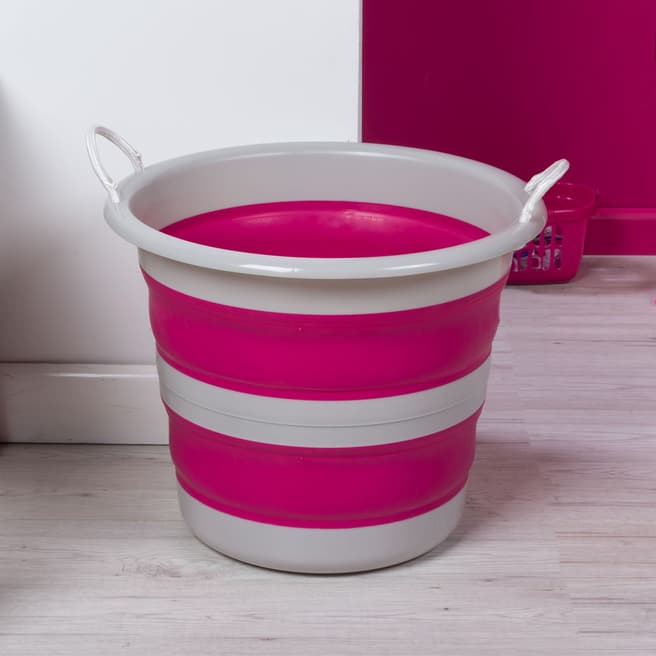 Kleeneze Pink Collapsible Cleaning Bucket, 30 Litre