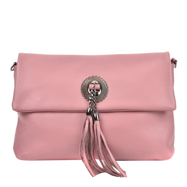Roberta M Pink Leather Crossbody Bag