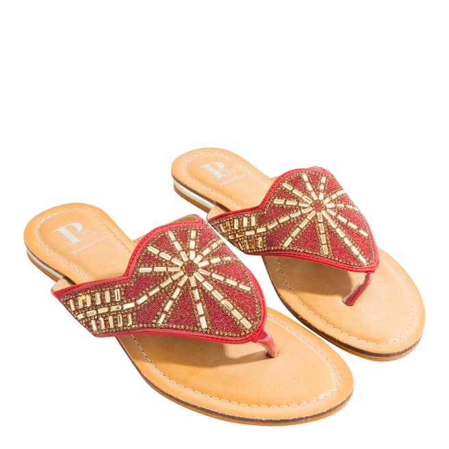 Pia Rossini Red Este Sandals