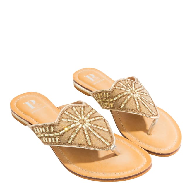 Pia Rossini Gold Este Sandals