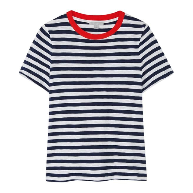 Pure Collection Navy Cotton Jersey T-Shirt