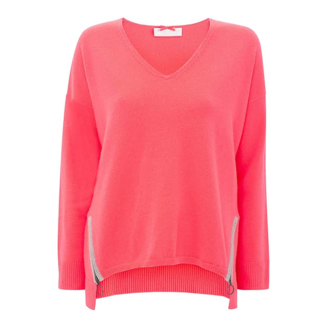 Cocoa Cashmere Pink Dropped Hem Cashmere Jumper 