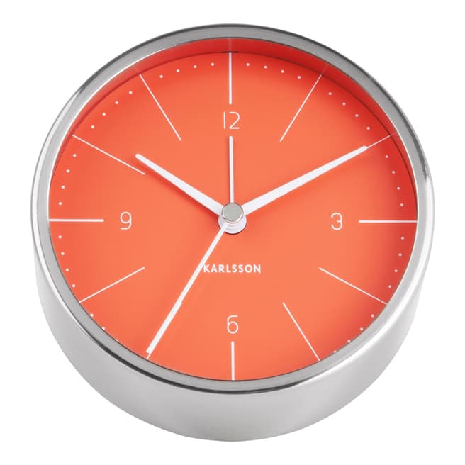 Karlsson Clocks Orange/Steel Normann Alarm Clock