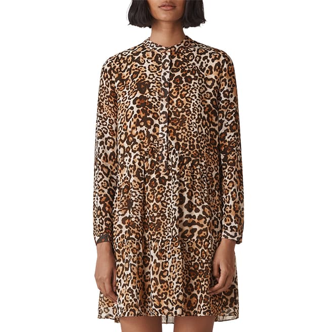 WHISTLES Multi Animal Print Shirt Dress