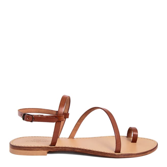 Summery Tan Leather Toe Loop Sandals