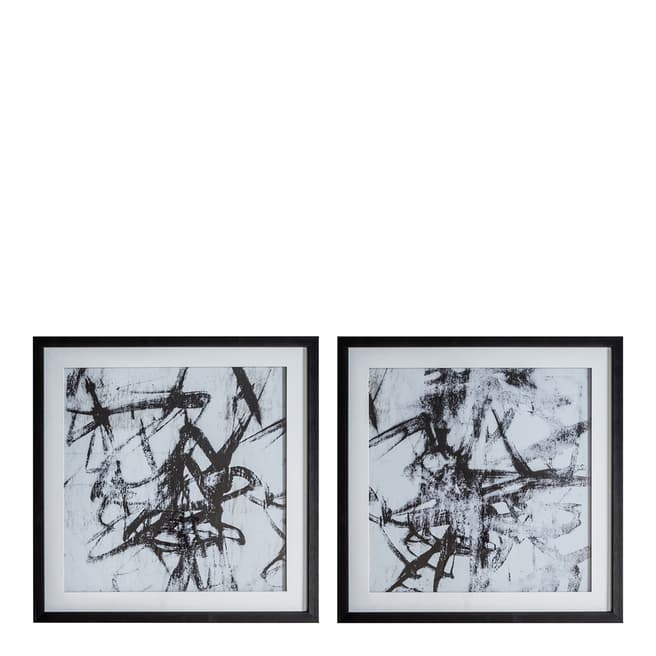 Gallery Living Set of 2 Monochrome Abstract Framed Art