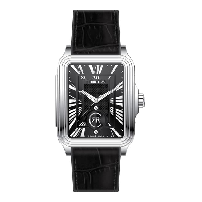 Cerruti Men's Black Cerruti Leather Watch