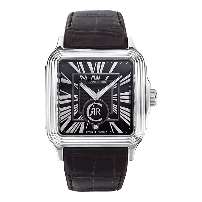 Cerruti Men's Black Cerruti Leather Watch