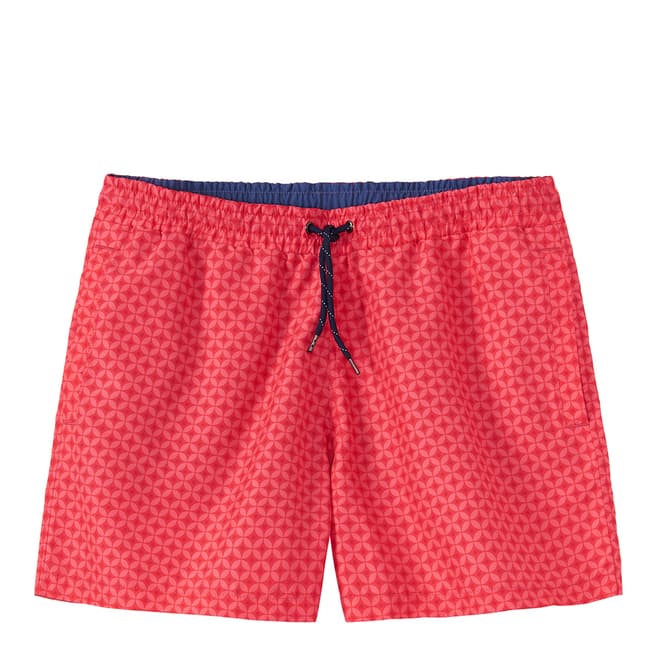 Crew Clothing Red Geo Print Swimshorts