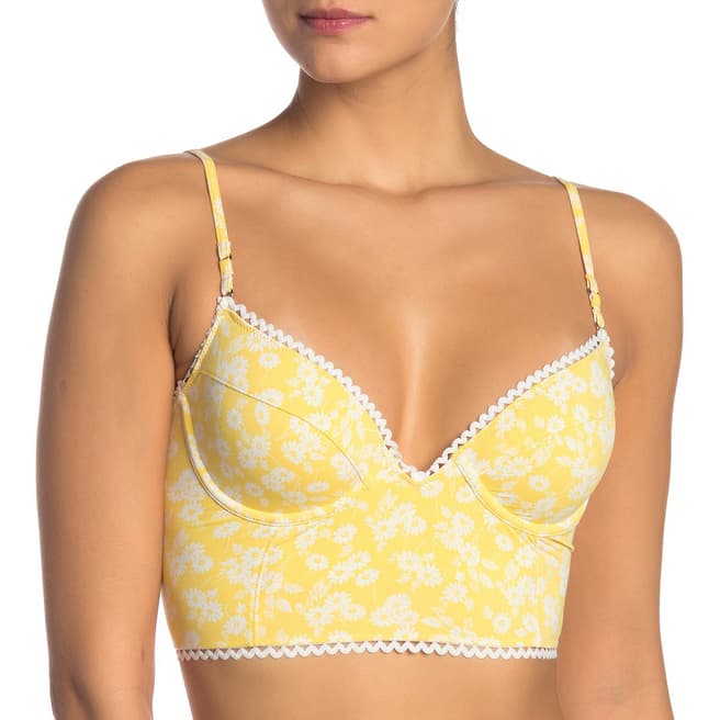 Free People Yellow Lulu Longline Uw Bra