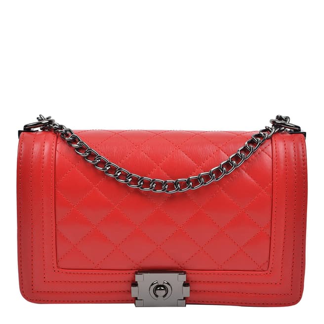 Anna Luchini Red Leather Crossbody Bag