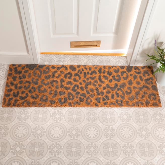 Artsy Doormats Grey Leopard Print Patio Doormat