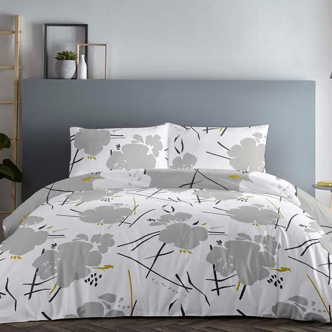 Dreams & Drapes Starline Single Duvet Cover Set, Grey