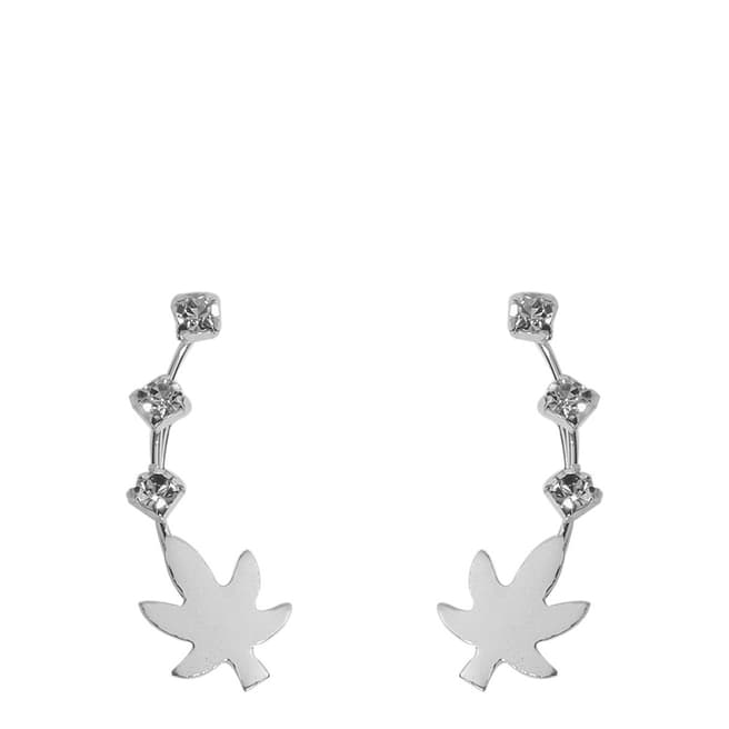 Hobe Silver Leaf Earrings 