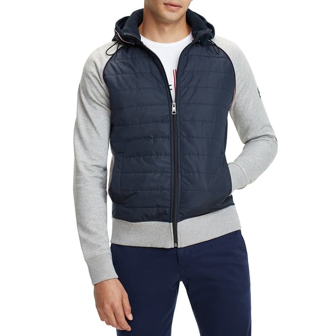 Tommy Hilfiger Grey Hybrid Zip Padded Jumper