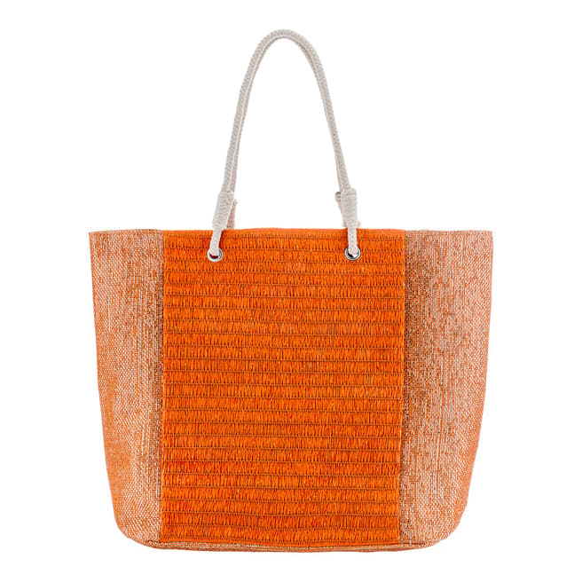 Alex Max Orange Woven Beach Bag