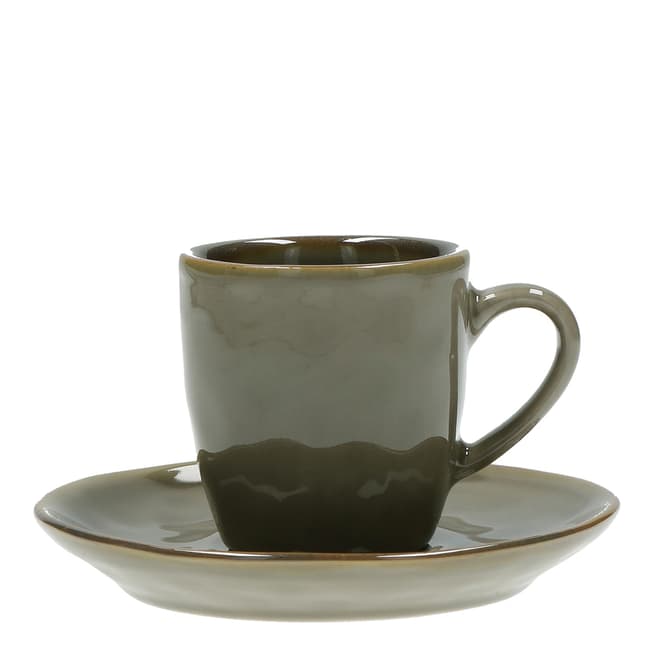 Concerto Set of 6 Concerto Tortora Espresso Cup with Saucer, 90ml