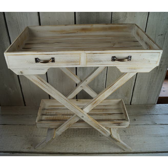 The Satchville Gift Company Whitewashed Tray Stand