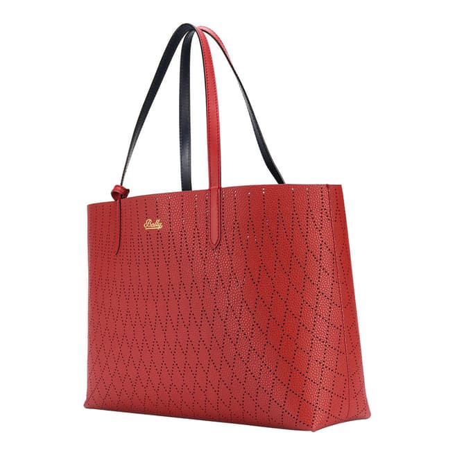 BALLY Red Rory Leather Tote Bag