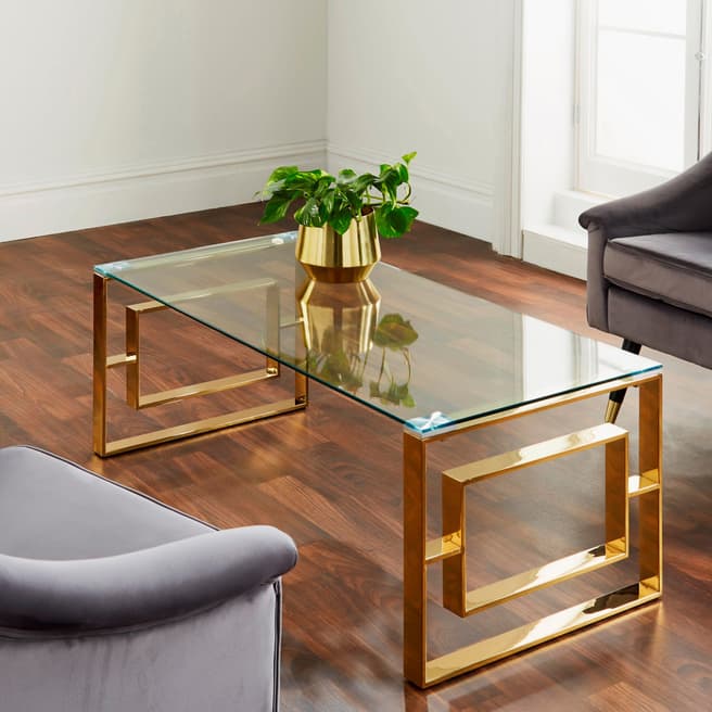 Native Home & Lifestyle Gold Plated Milano Coffee Table