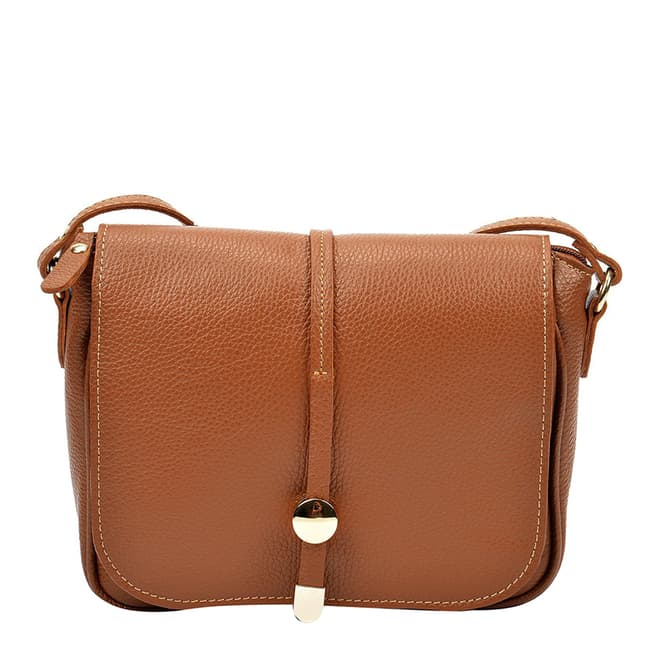 Renata Corsi Cognac Leather Crossbody Bag