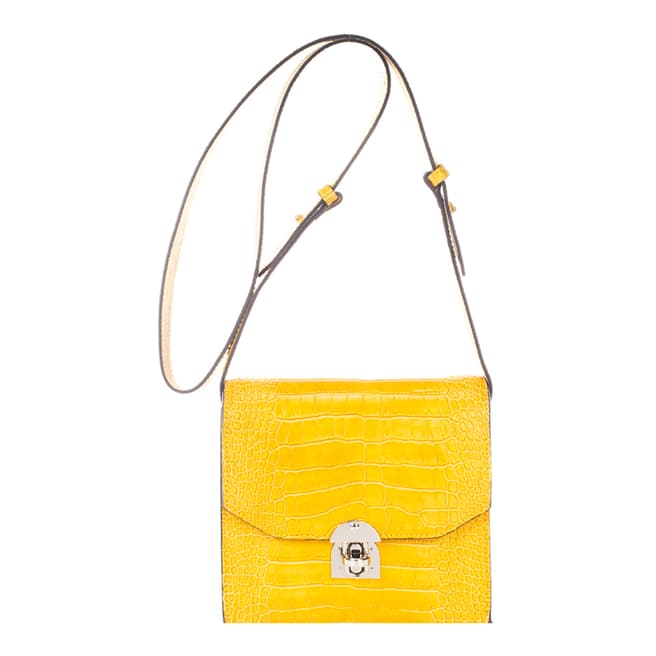 Giorgio Costa Yellow Leather Crossbody Bag