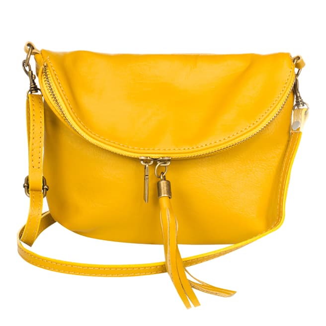 Massimo Castelli Yellow Leather Clutch Bag