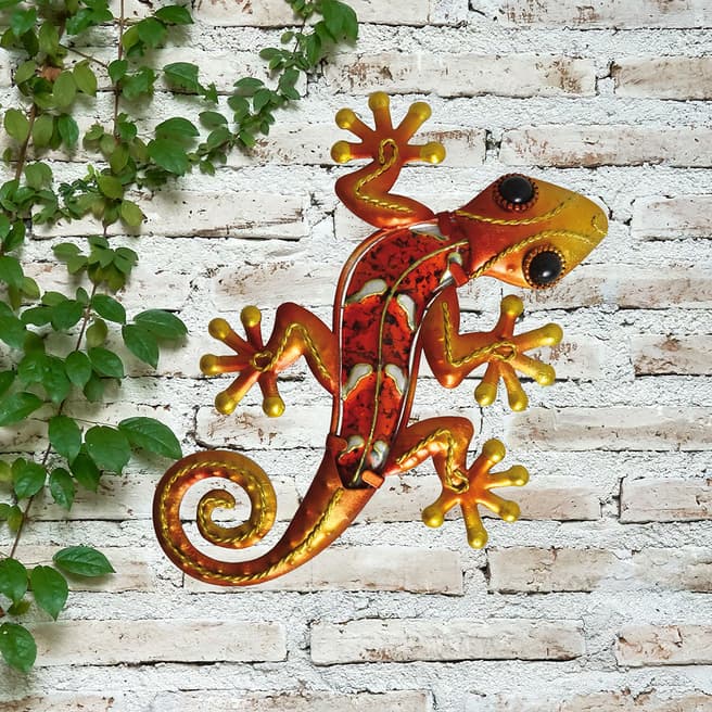 Creekwood Orange Gecko Glass Wall Art