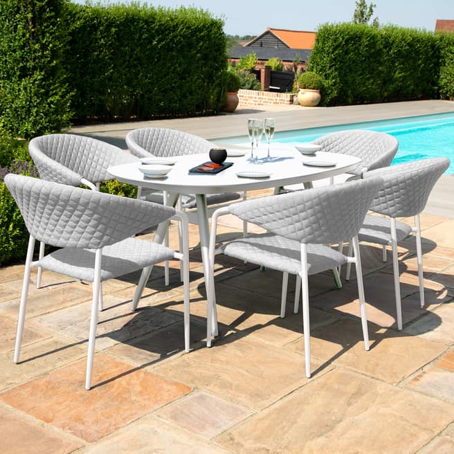 Maze SAVE  £720 - SAVE £450, Pebble 6 Seat Oval Dining Set, Lead Chine