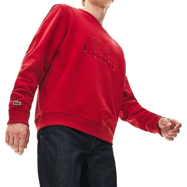 Lacoste Red Chest Logo Sweatshirt