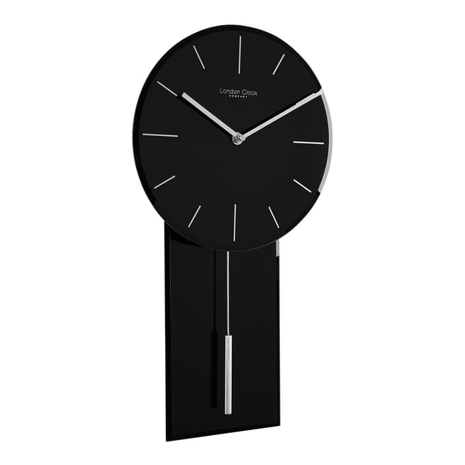 London Clock Company Black Pendulum Clock 46x26x4cm