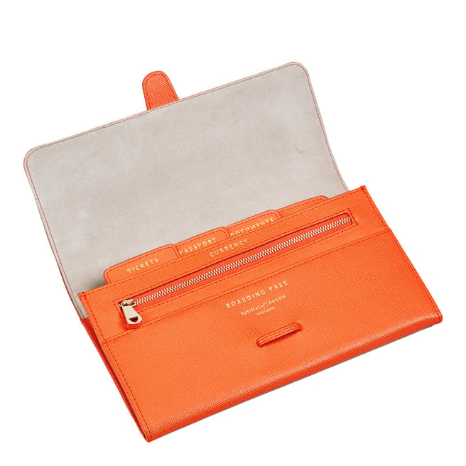 Aspinal of London Bright Orange Classic Travel Wallet