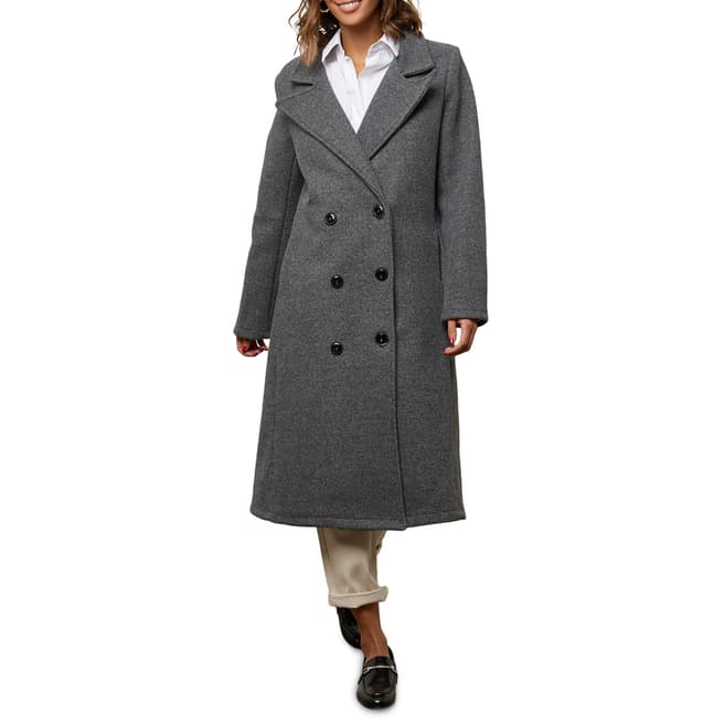 Comptoir du Manteau Grey Wool Blend Long Coat