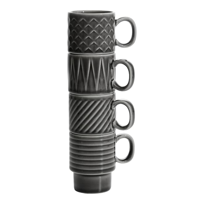 Sagaform Set of 4 Grey Coffee & More Espresso Mugs