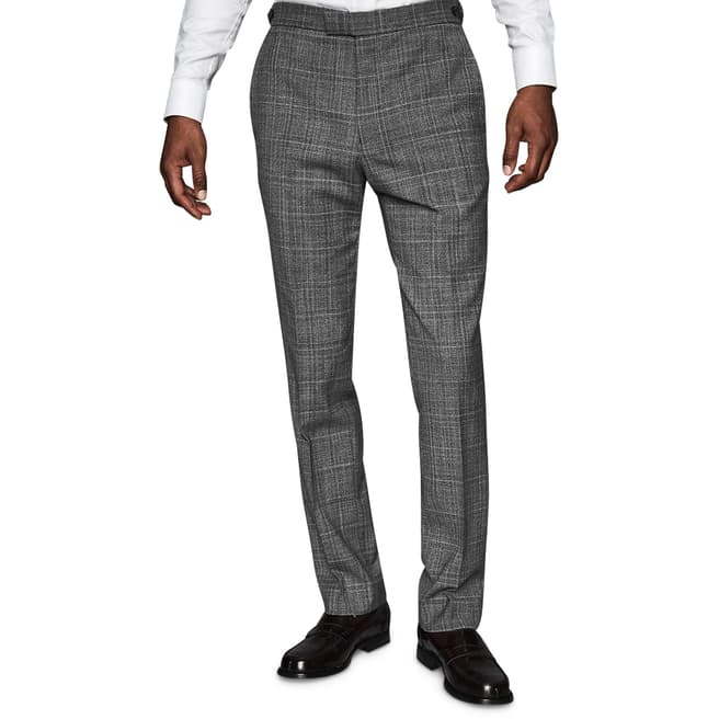 Reiss Grey Lafite Textured Modern Suit Trousers