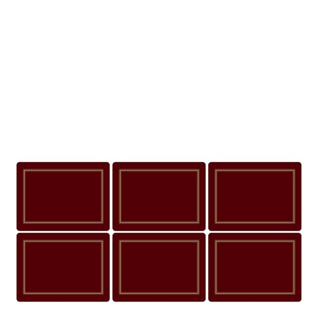 Pimpernel Set of 6 Classic Burgundy Placemats