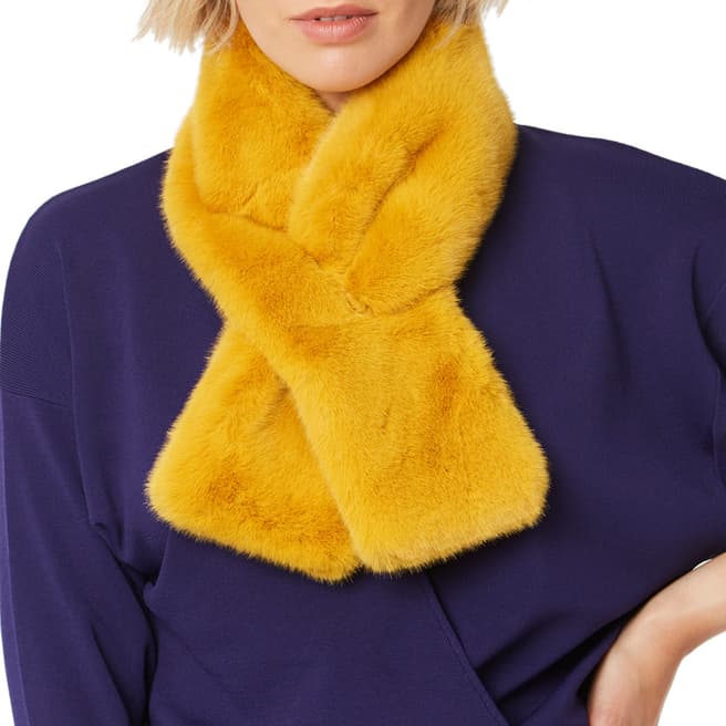 JayLey Collection Mustard Faux Fur Scarf