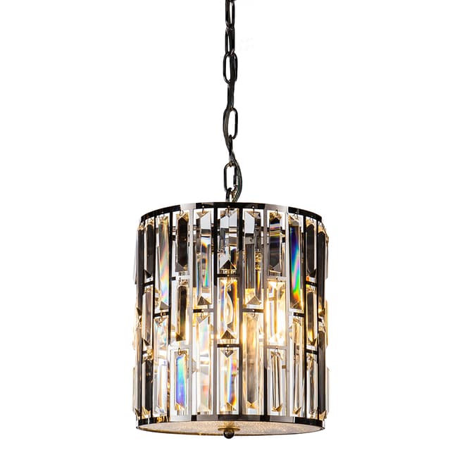 Russell Lowe Polished Chrome Crystal Cylinder Pendant Light