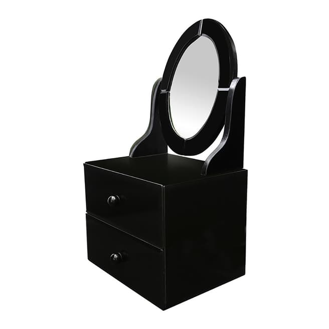 Premier Housewares Black Glass 2 Drawer Dresser Unit